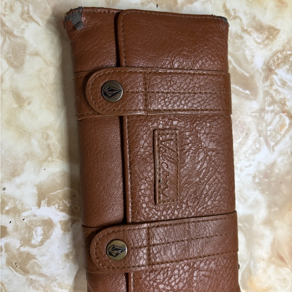 Vintage brown leather Volcom wallet.
